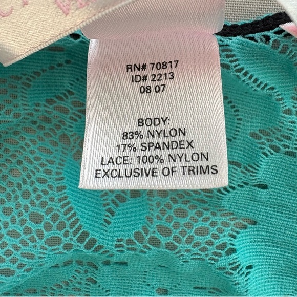 Victoria’s Secret Turquoise Lace Mesh Babydoll Slip Dress M Y2K, Indie Sleaze - Picture 13 of 15